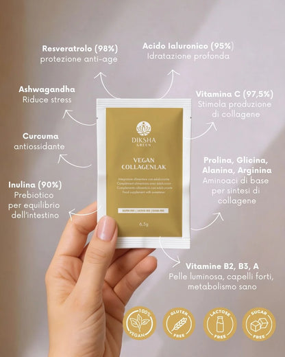 COLLAGENE VEGETALE LAKSHMI VEGAN COLLAGENLAK 30 bustine